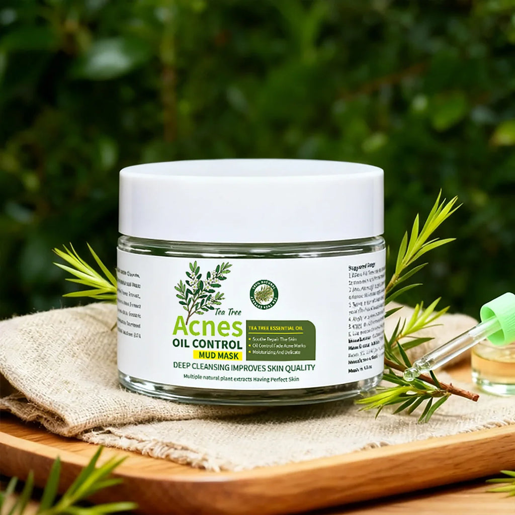 Natural Organic Tea Tree Acne Removing Mud Facial Mask Soothing Oil Qme 120g