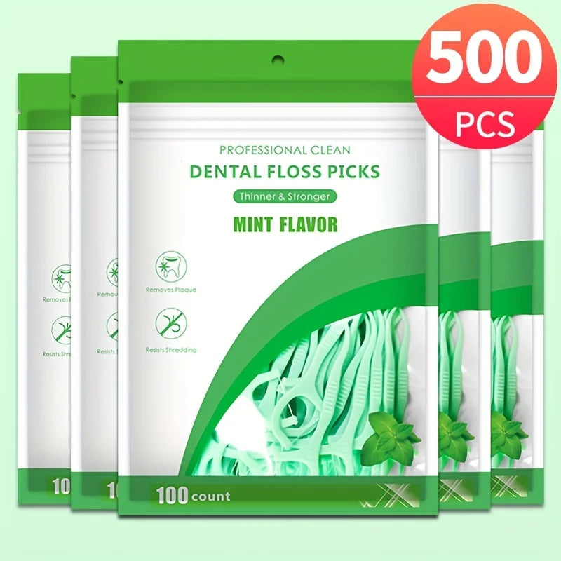 500/300/100pcs ultra-fine mint flavored toothpicks, safe high-end toothpick sticks, plastic toothpicks Qme