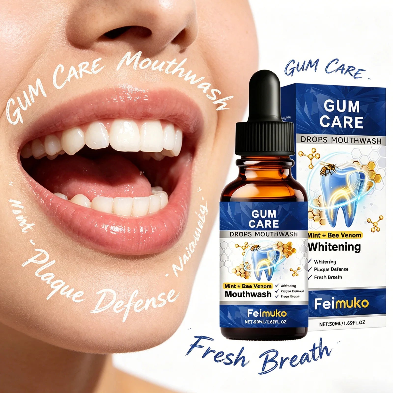 Bee Venom Mouthwash Remove Mouth Odor Reduce Yellowing Tooth Stains Cleaning Gum Refreshing Portable Oral Hygiene Care Liquid Qme