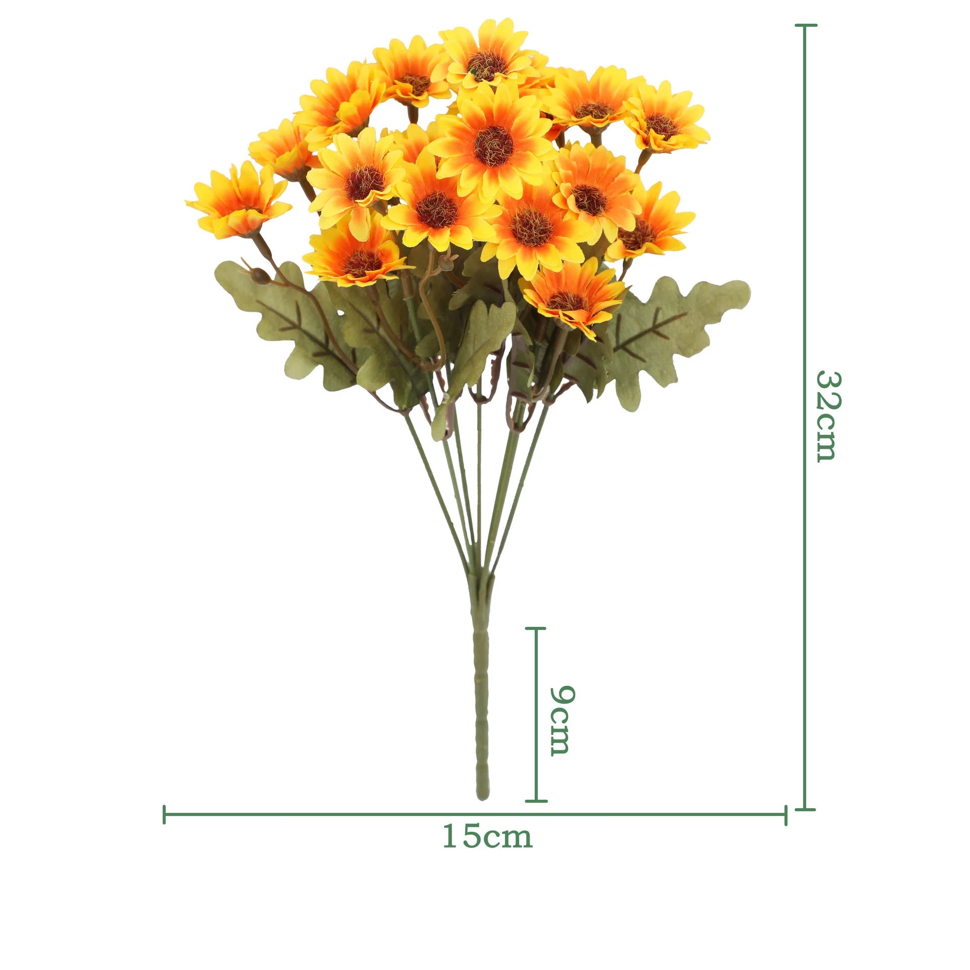 21 Heads Of Sunflowers Small Daisies Bouquets Of Chamomile Wedding Decoration Materials Home Decoration DIY Artificial Flowers Qme Gold