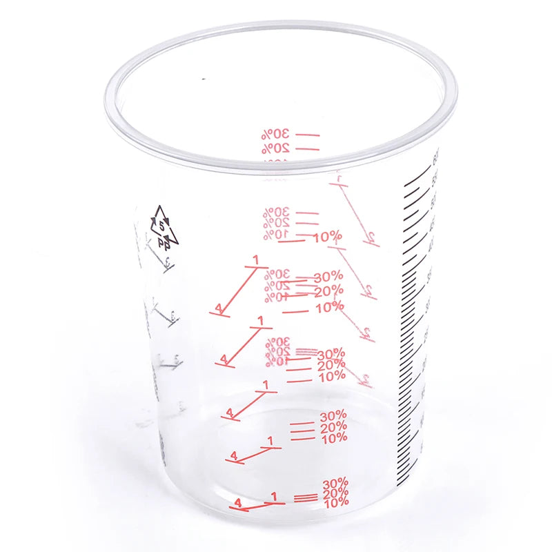 10Pcs 600ml Plastic Paint Mixing Cups Mixing Pot Paint Mixing Calibrated Cup. Qme