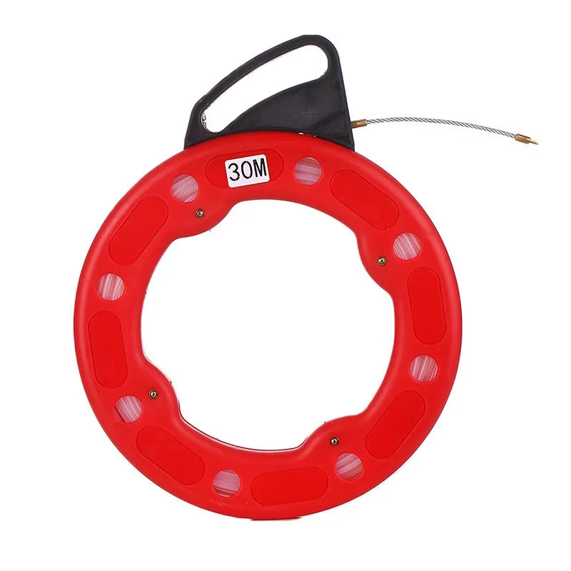 15 20 25 30m Cable Puller Fish Tape Reel Fiberglass Nylon Conduit Qme