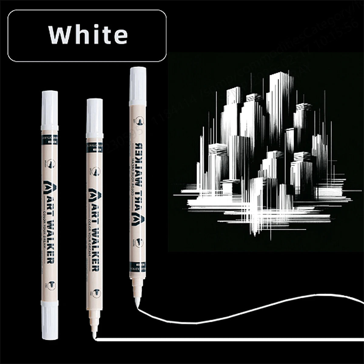 4Pcs Art Dual Tip Acrylic Black/White/Gold/Silver Paint Marker Pens, Suitable For Rock Painting,Glass, DIY Process Paint Set Qme