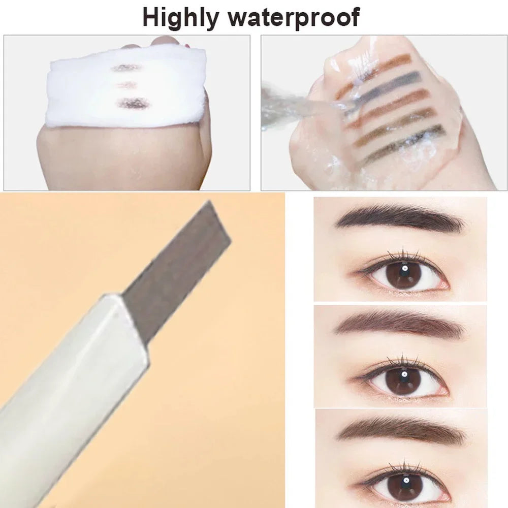 Thin-head Double-ended Eyebrow Pencil Waterproof Long-lasting Qme