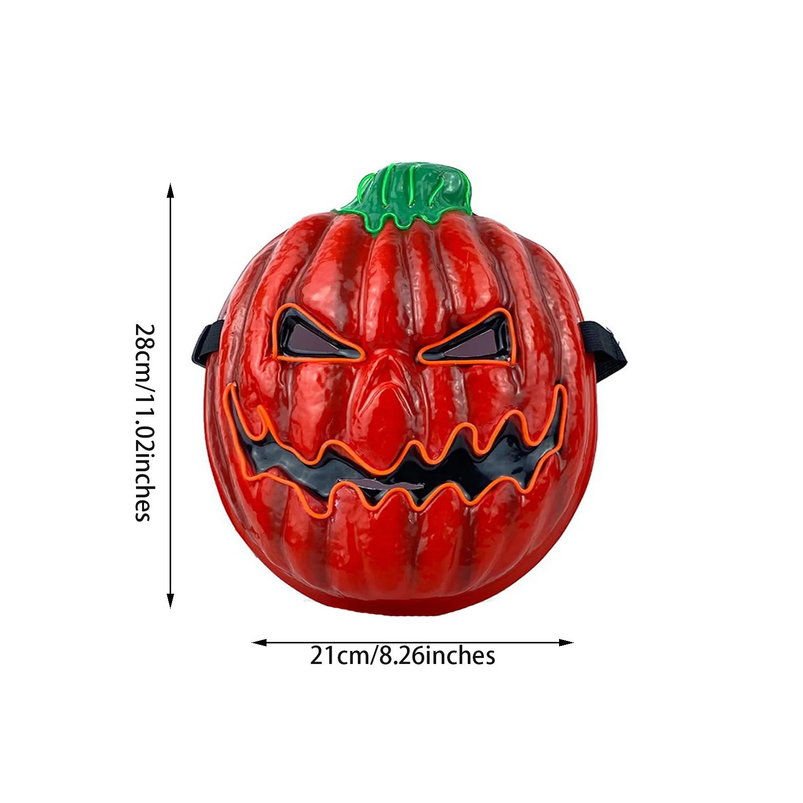 Creative Halloween Party Props Luminous LED Horror Mask Gloiwng Neon Pumpkin Head Mask Light Up Ghost Face Mask Scary Decoration Qme