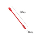 1Pc Silicone Double-End Cosmetic Spoons Odorless Mini Jar Scraper Set for Candle Making, Makeup & Beauty Product Residue Removal Qme Red 15.5