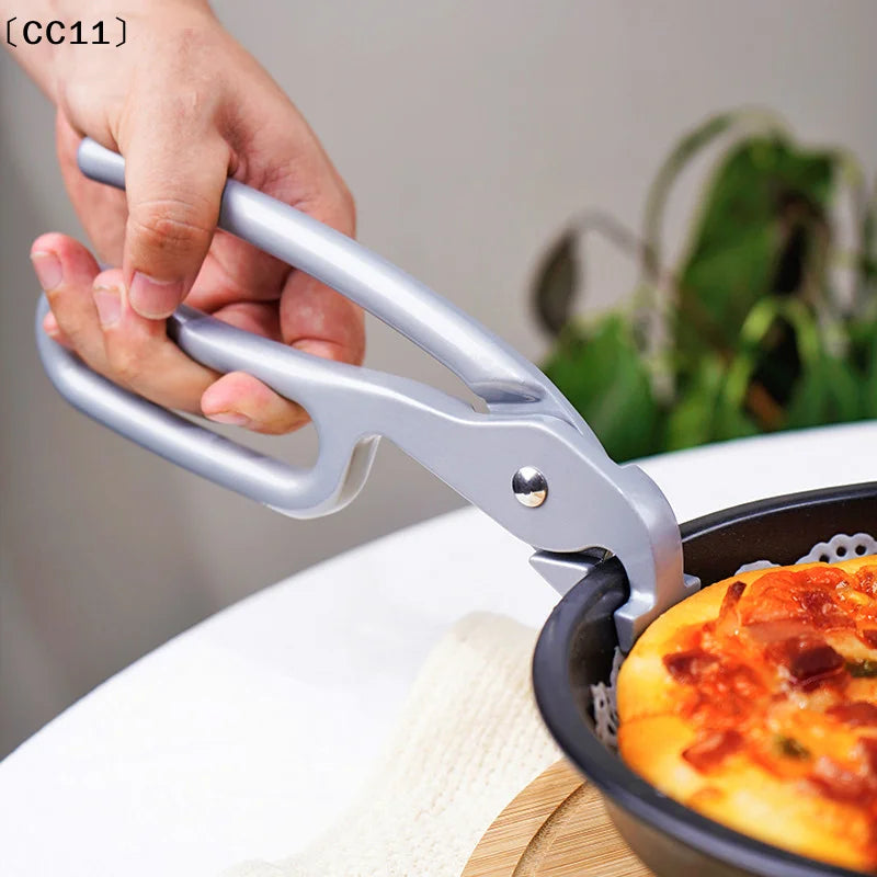 Pizza Gripper Deep Pans Heavy Duty Cast Aluminum Pan Tongs Pulling Qme