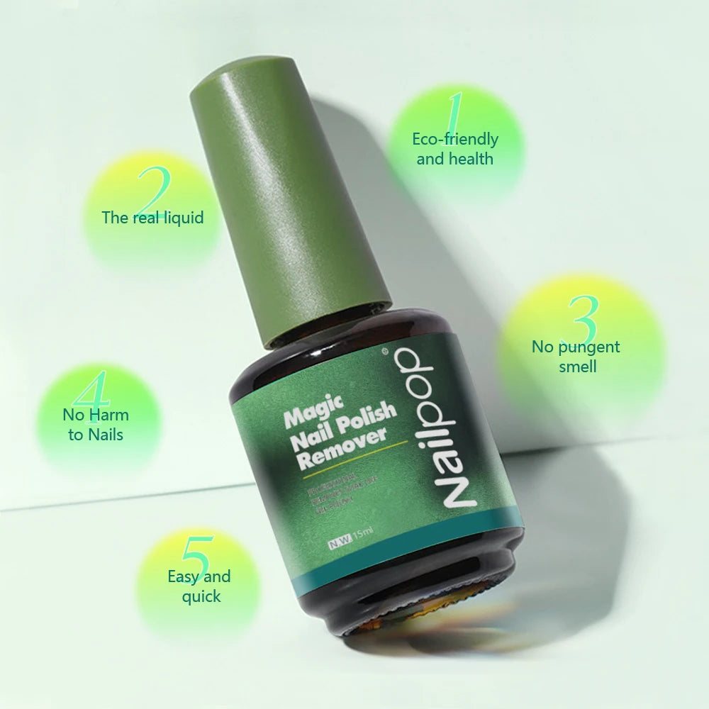 NAILPOP Magic Gel Polish Remover Nail Tips Soak Off UV LED Cleaner Qme