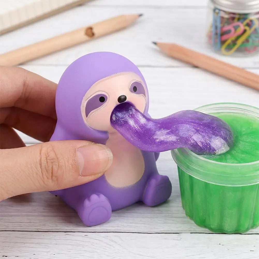 Animal Slime Squeeze Toy Puking Sucking Stress Relief Reusable Qme