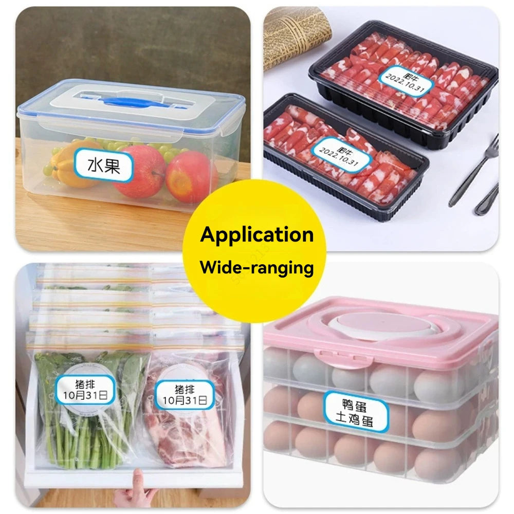 300Pcs Removable Freezer Labels,1 x 2 Inch Food Storage Stickers,Self-Adhesive Date Labels DIY Handmade Stickers Bottle Pack Qme