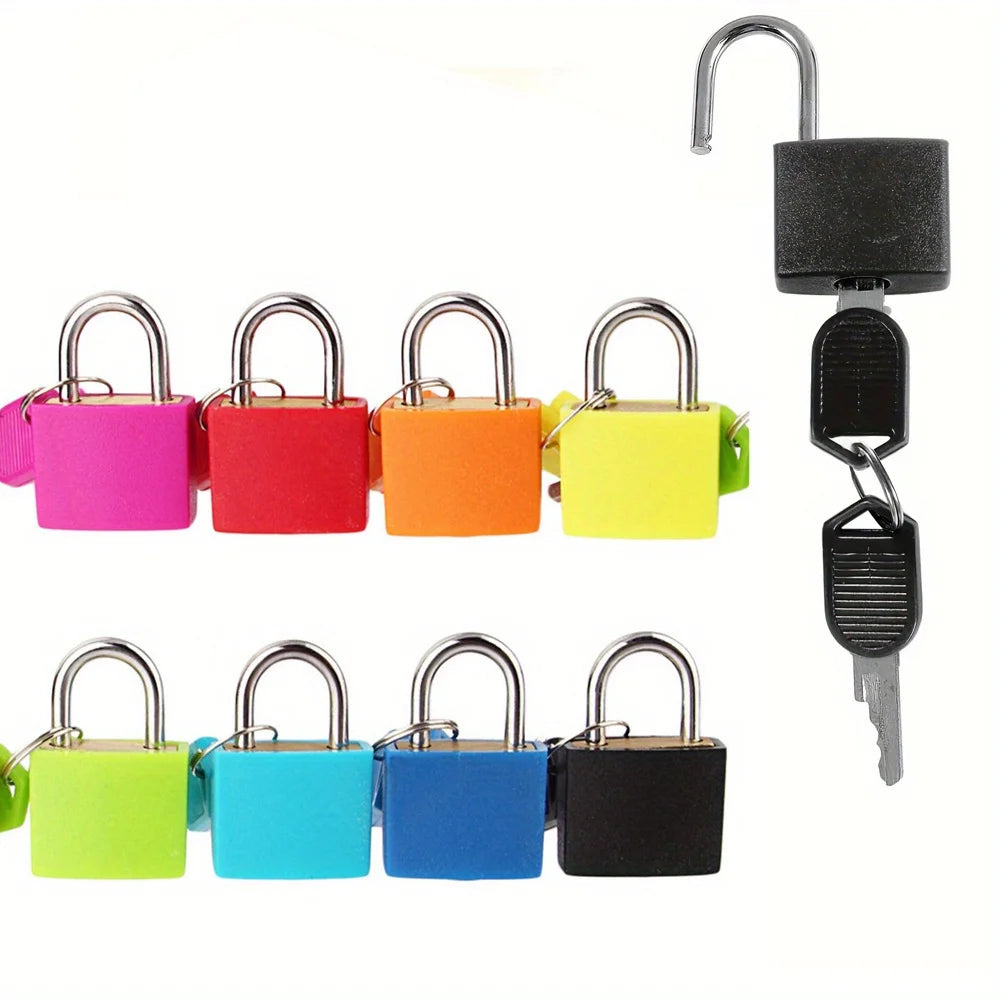 Colorful Padlock Mini Keyed Lock for Luggage Suitcase Backpack Diary Drawer Cabinet Storage Locker Small Safety Lock Qme