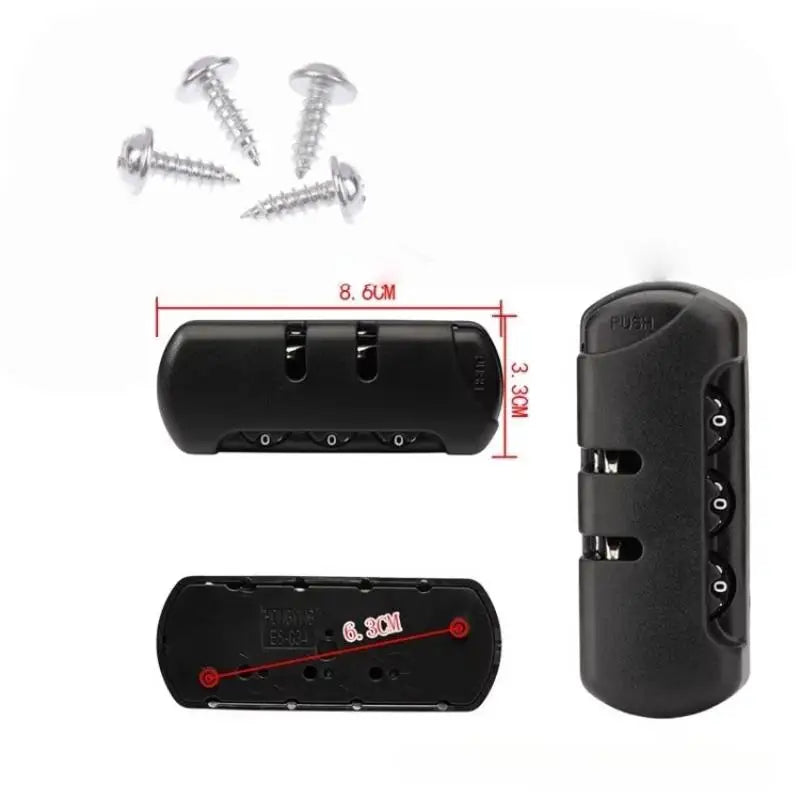 2 4 8 Sets 3 Digits Luggage Lock Zinc Alloy Catch Plastic Frosted Qme Black B 4pcs