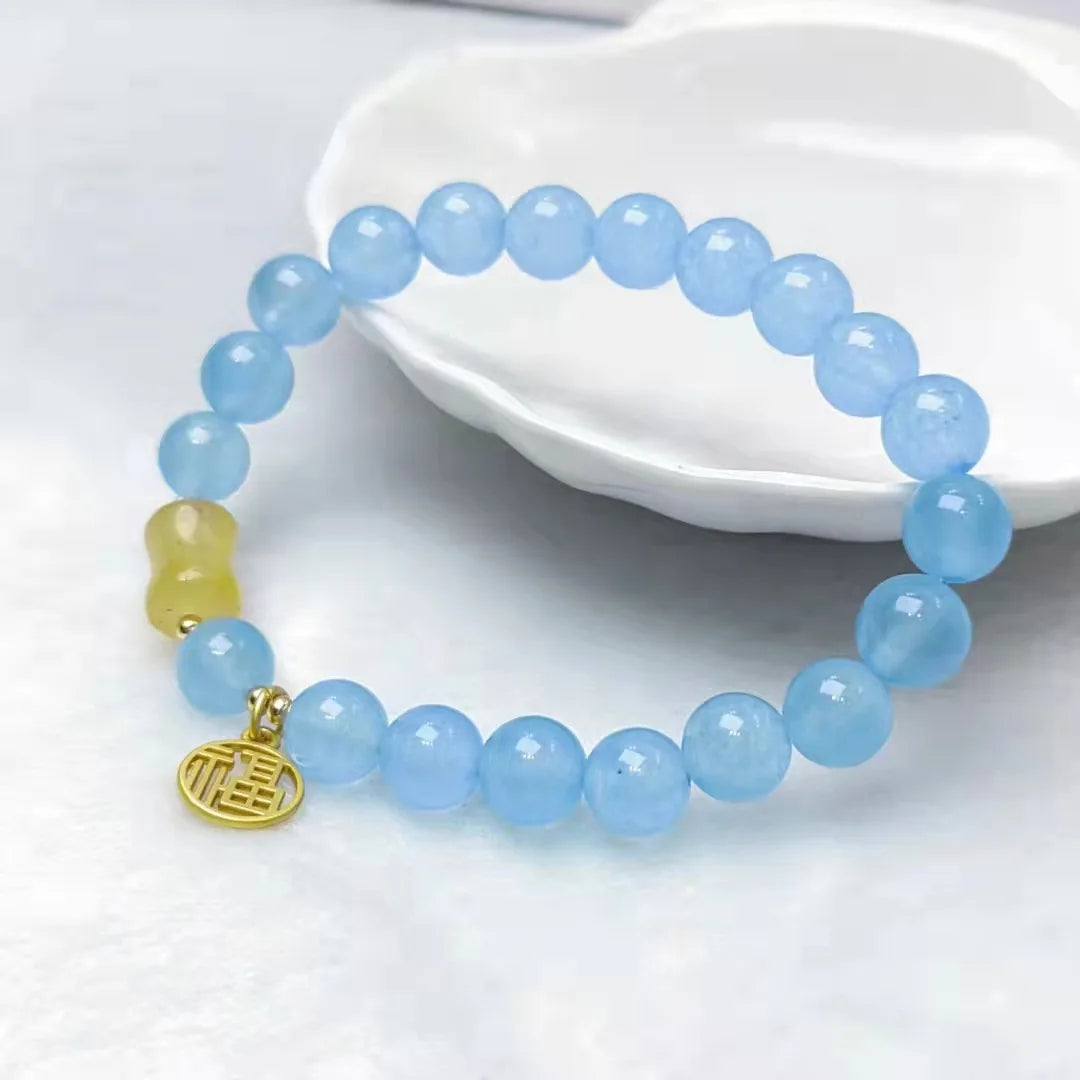 Ins Fu Character Lucky Jade Crystal Antique Bracelet Creative Bohemian National Pendant Bracelet Cute Feminine Fashion Gift Qme
