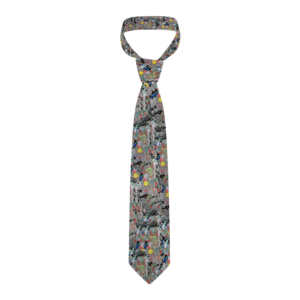 Fun Printing Men's Business Tie Tattoo Pattern Personality Unisex Qme