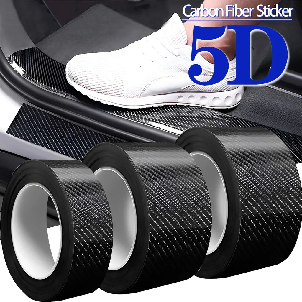 Carbon Fiber Sticker Car Door Sill Protector Film Anti Waterproof Scratch Tape for Auto Door Sill Edge Side Mirror B-pillar Qme