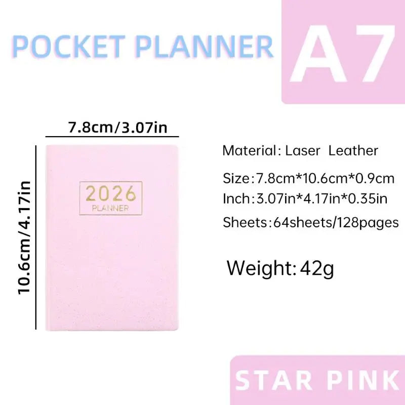 2026 Mini Pocket Planner Calendar Do List Daily Task Checklist Home Qme A2