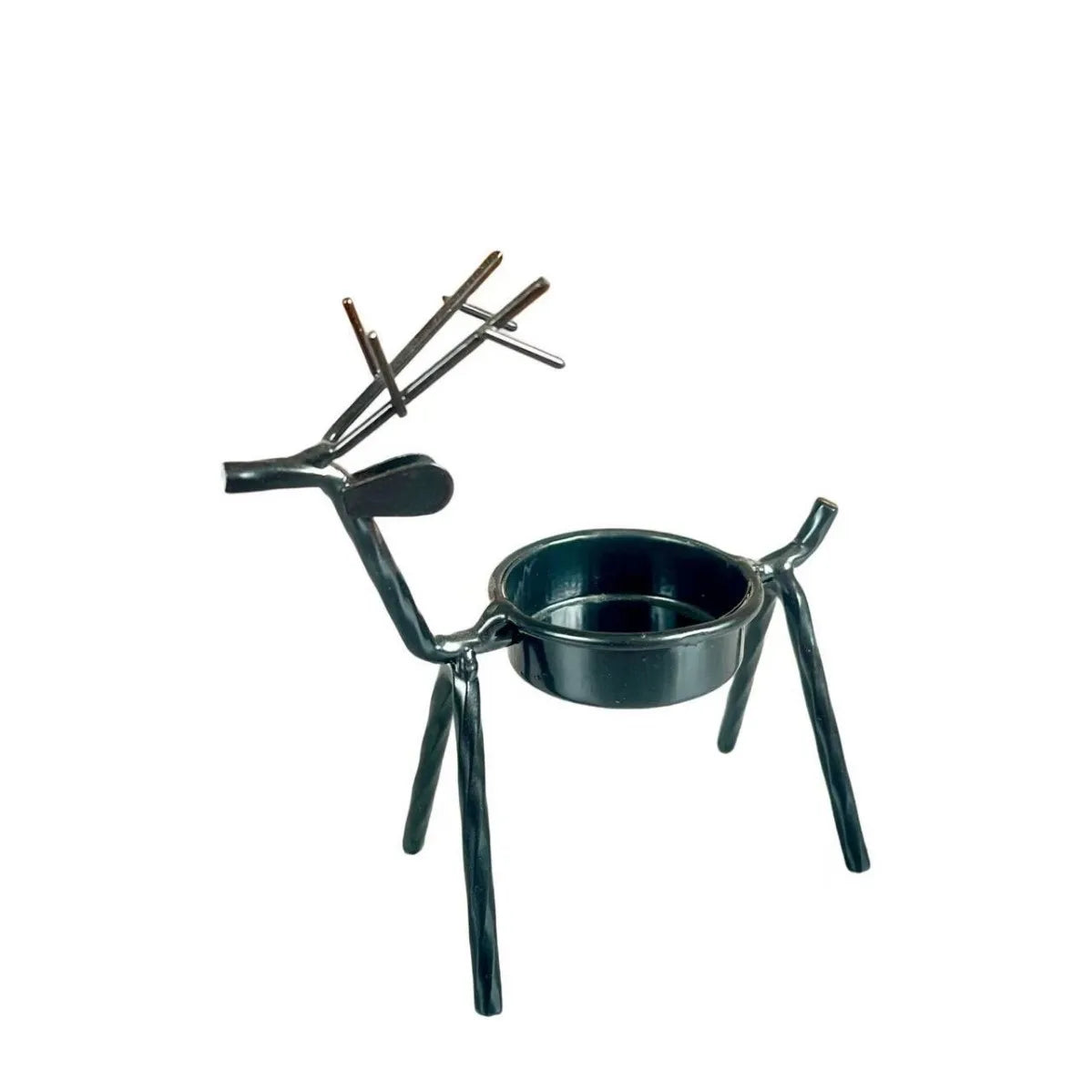 Retro Stag Tea Light Cups Metal Candle Stands Xmas Home Decor Dining Qme black M 1Pc