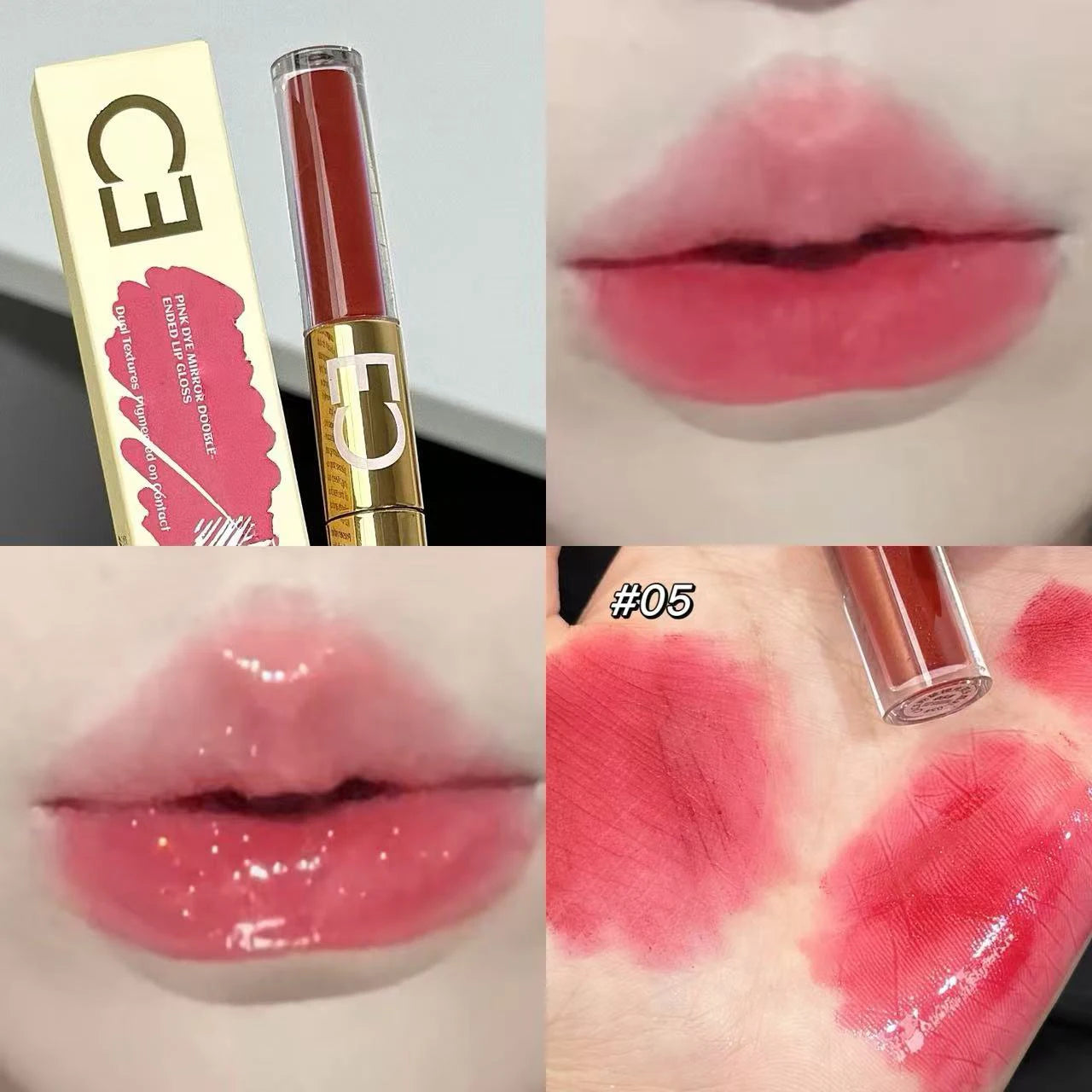 CACE Double End Lip Glaze Full Gloss Mirror Matte Velvet Long Term Qme NO.C110-5