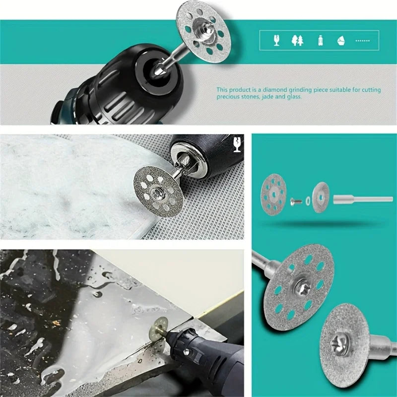 50-piece diamond cutting disc set, suitable for stone, ceramic, resin, metal and other DIY crafts Qme