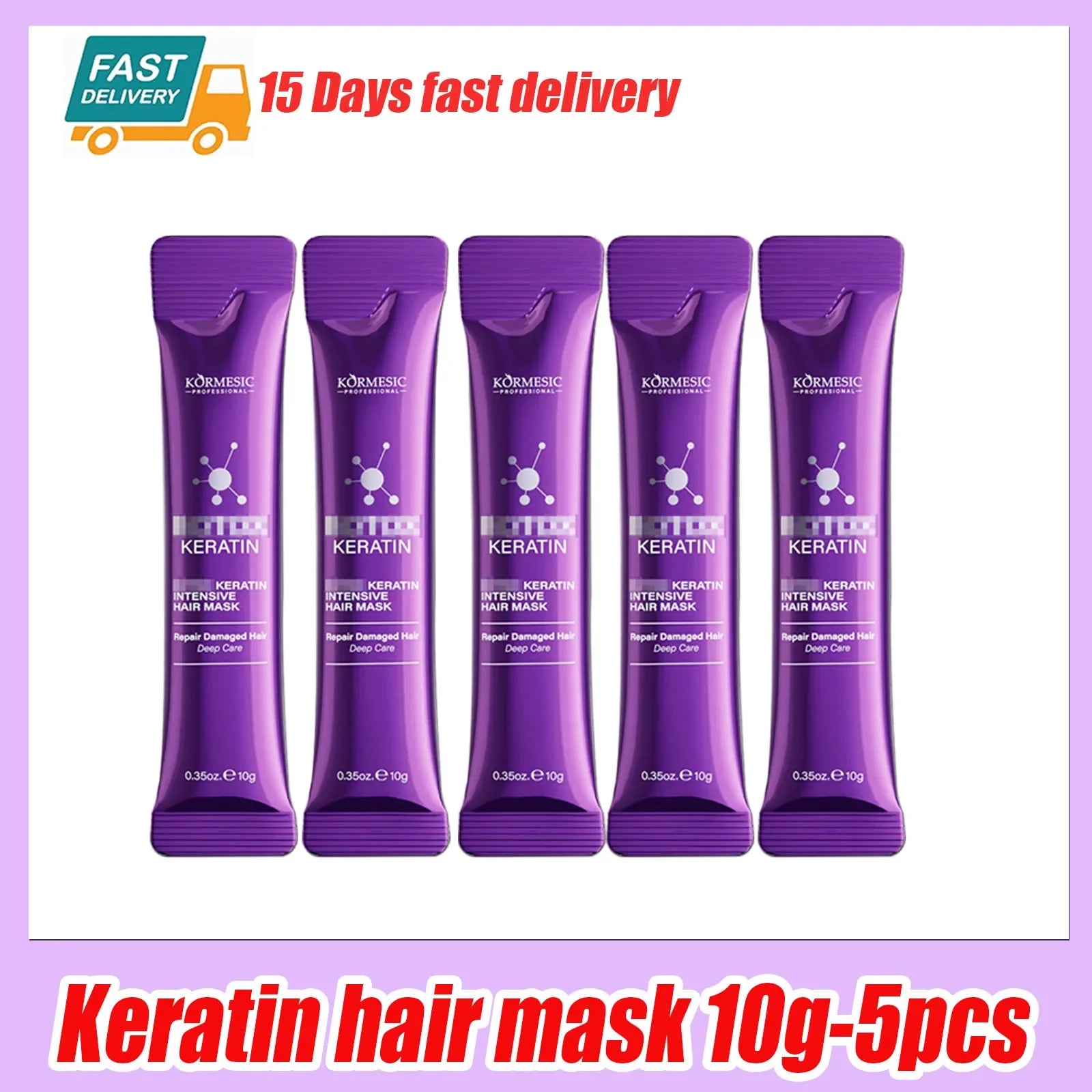 Keratin Hair Mask Magical 5 Second Repair Damage Frizzy Soft Smooth Shiny Hair Deep Moisturize Hair Treat Repair Hair Care Mask Qme only 5pcs-10g