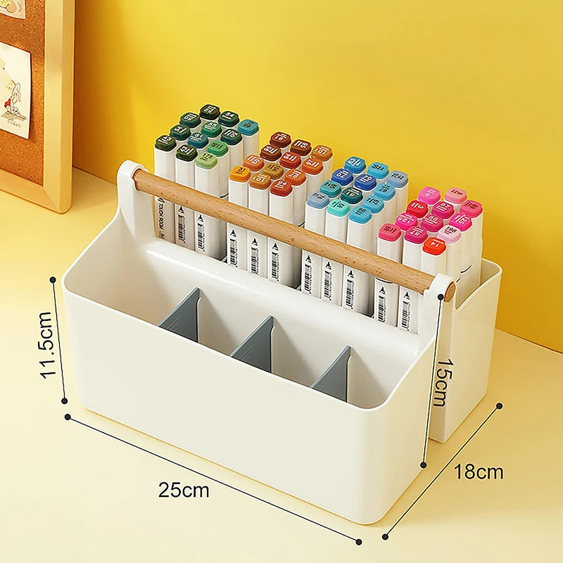Large Capacity Multifunctional Storage Holder School Office Portable Pen Holder Storage Box Desktop Sundries Storage Basket Qme A5