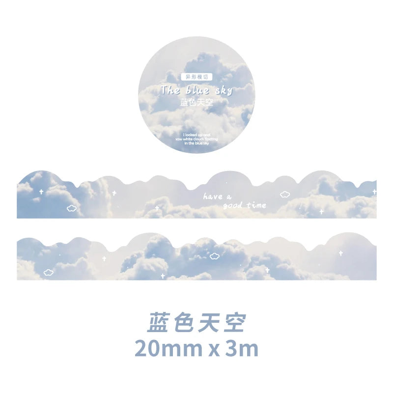 Cute Flower Cloud Starry Sky Decorative Adhesive Tape Sea Wave Masking Washi Tape Diy Scrapbooking Sticker School Supplies Qme D