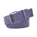 Outdoor Solid Canvas Waist Belt Double Row Nylon Woven Belts Metal Qme Purple