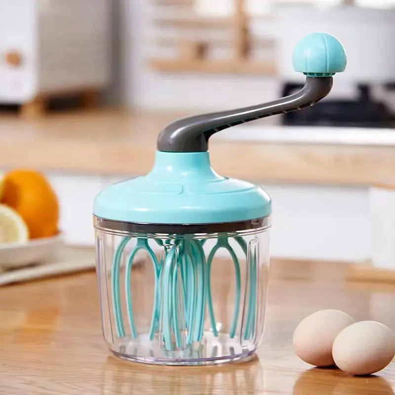 Hand-crank Egg Whisk Home Baking Cream White Mixer Portable Semi-auto Qme