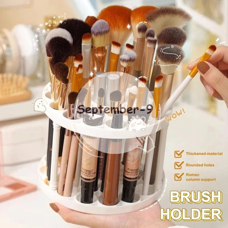 45 Slot 360 Degree Rotating Cosmetic Brush Holder Large Clear Makeup Qme Default Title