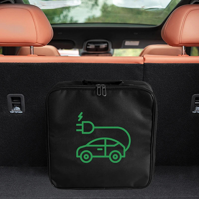 Electric Vehicle Charging Cable Bag Car Charger Storage Auto Trunk Qme