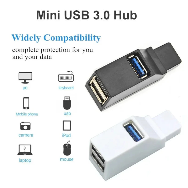 4pcs USB 3.0 Hub 3 Ports High Speed Portable USB Splitter Multi-Interface Expansion Dock Plug and Play USB Hub for Laptop PC Qme