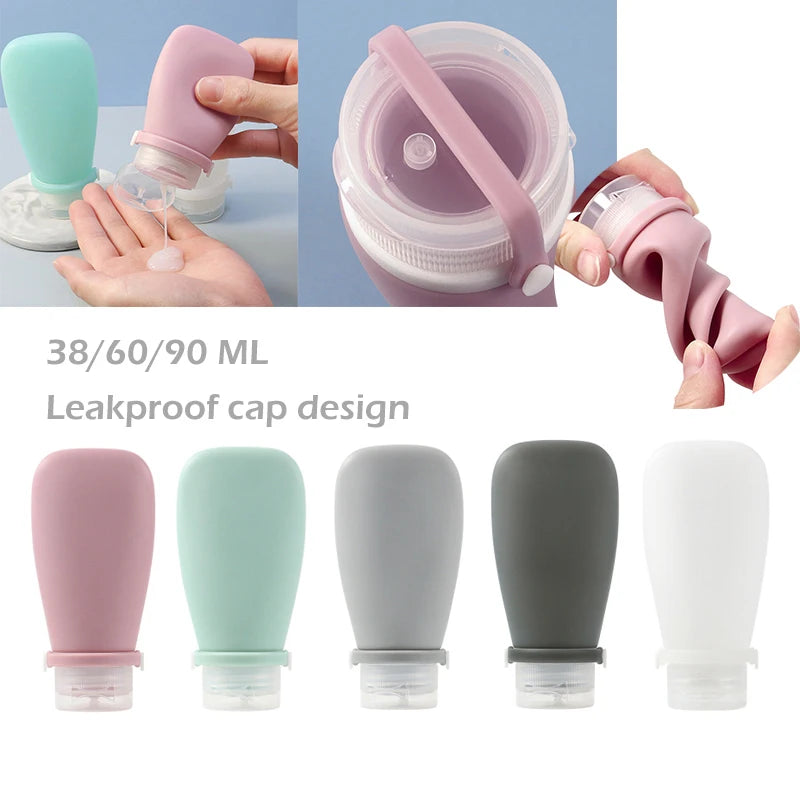 30 60 Silicone Travel Bottles Leak-proof Squeezable Refillable Qme
