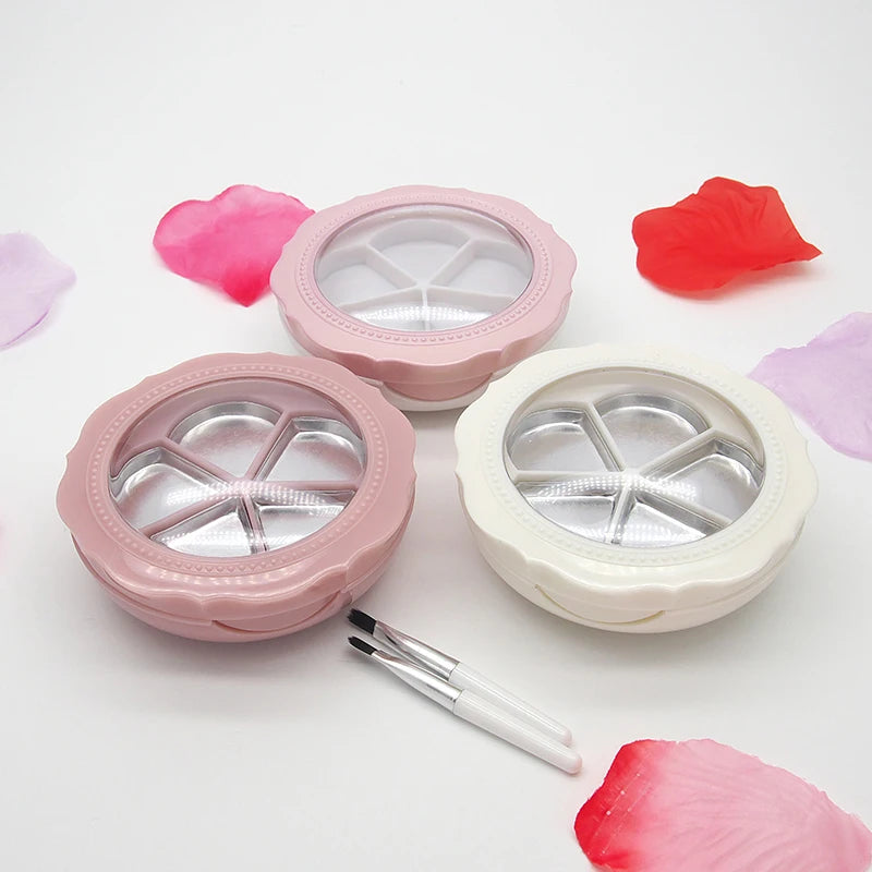 Flower Pattern 5-Grids Empty Compact Eyeshadow PaletteDIY Lipstick Qme