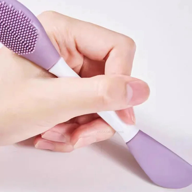 Double Head Silicone Facial Mask Brush Massage Cleaning Brushs DIY Qme