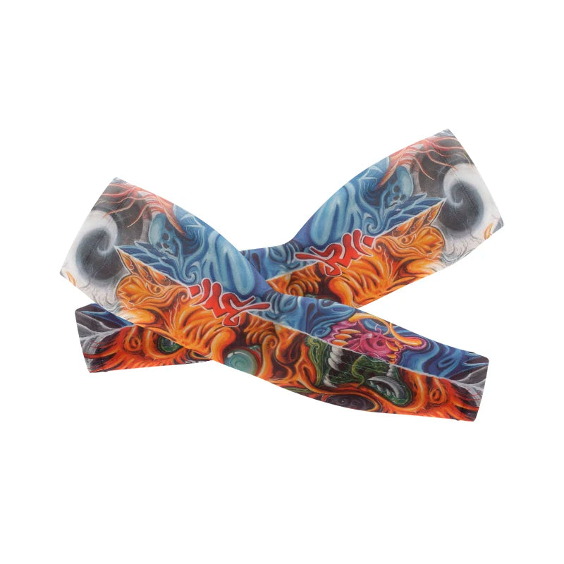 Fashionable Tattoo Manuscript Printed Ice Sleeves Summer Sun UV Qme style5 One Size