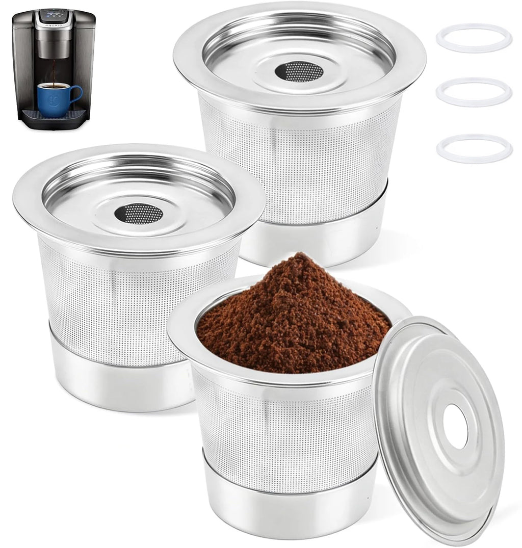 Reusable K Cups Keurig Coffee Machine SUS304 Stainless Steel Pods Qme 3pcs