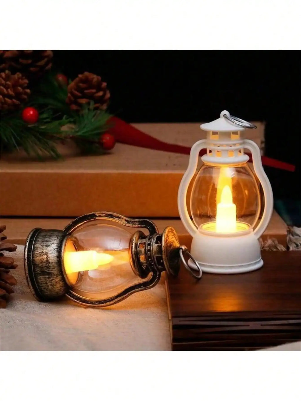 Horse Lights Oil Lamps Candle Night Christmas Atmosphere Flashing LED Qme