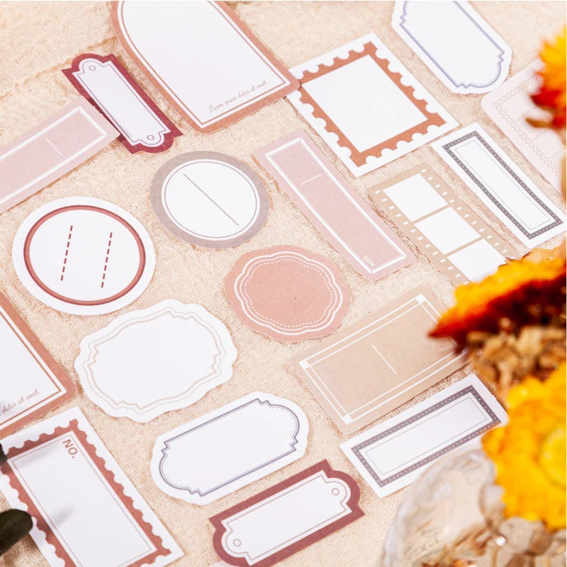 30pcs Minimalist frame label Stickers Art Collage Junk Journal DIY Scrapbooking Supplies Craft Aesthetics Stickers Marking Qme