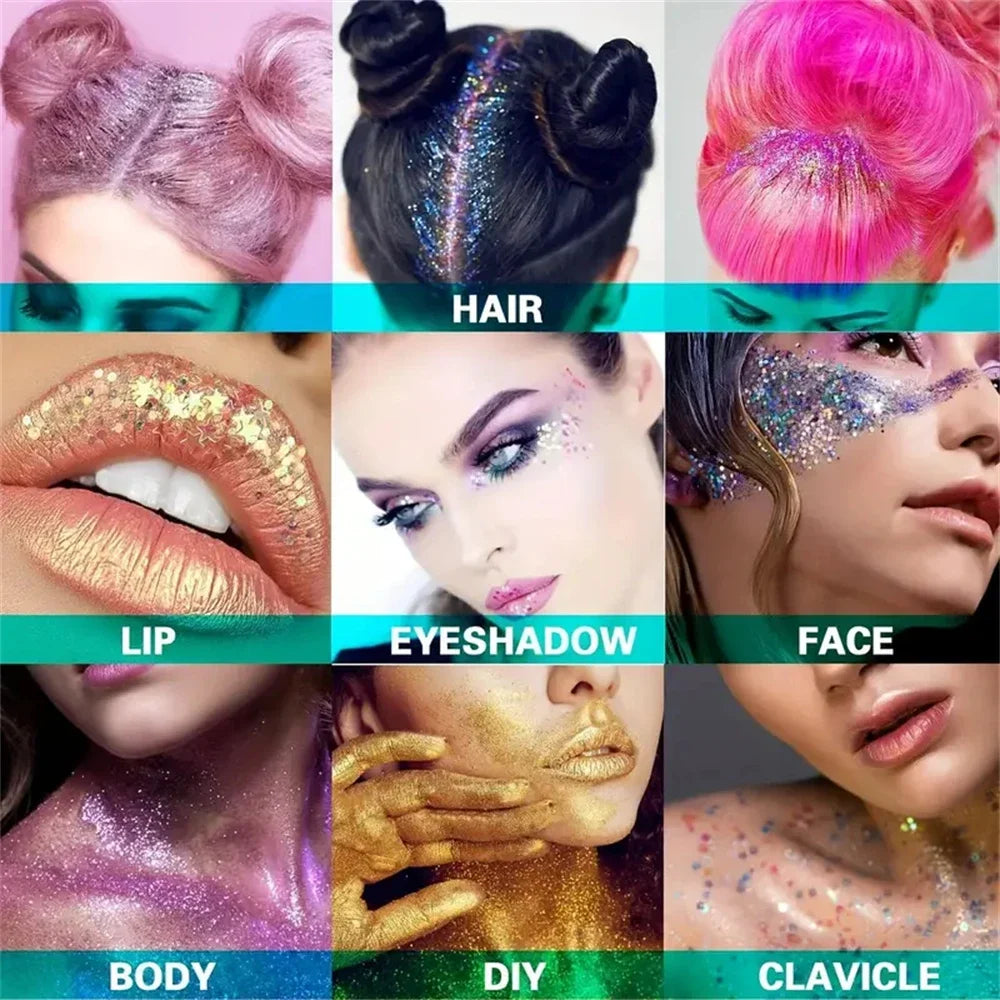 Mermaid Sequin Body Glitter Gel - Long-Lasting Shine for Carnival, Parties, Festival and Stage Performance - Great for Girls Qme