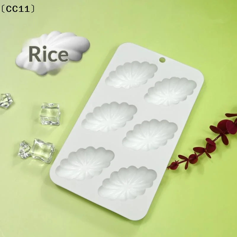 6 Cavity Shell Design Pudding Silicone Mousse Mould 3D Candy Qme