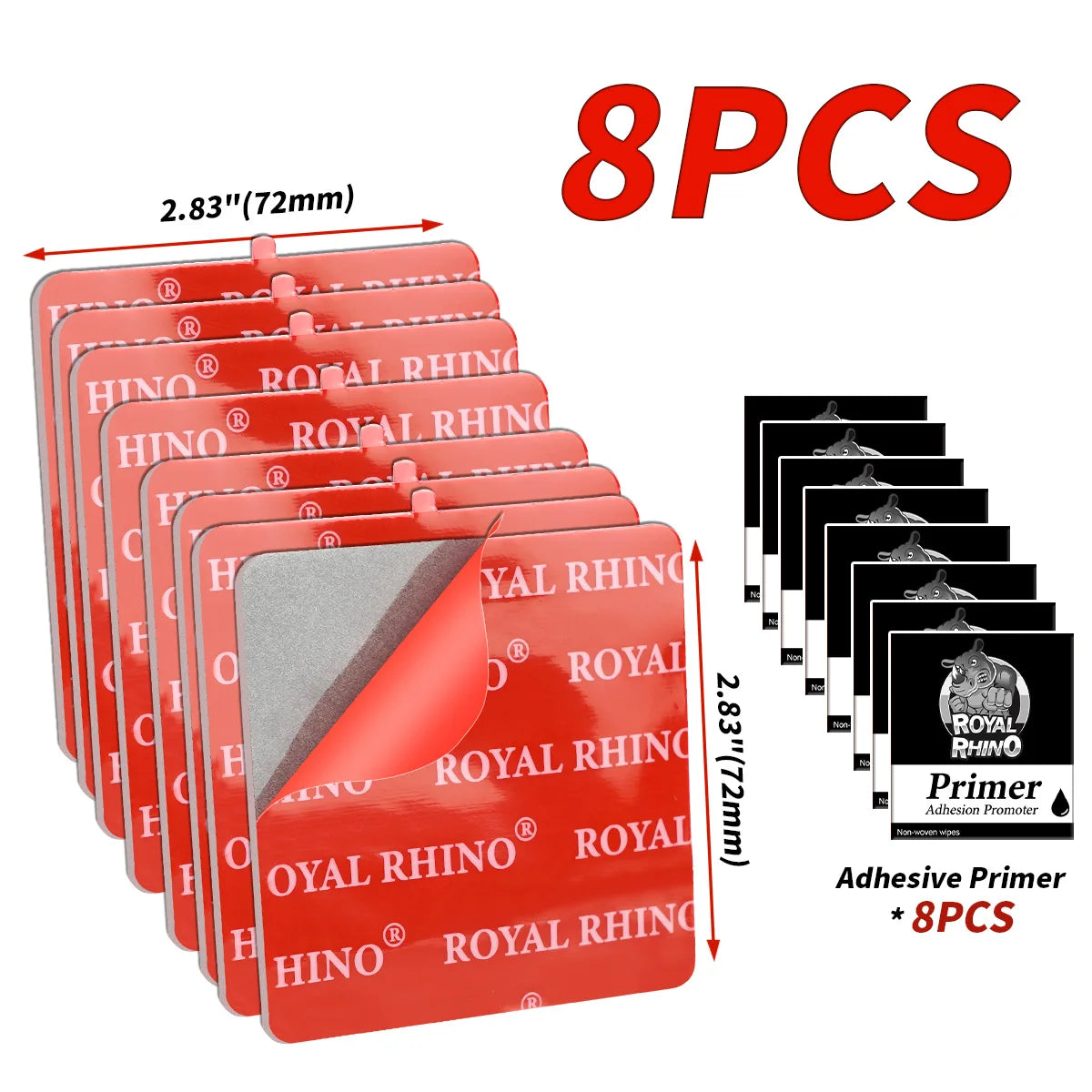 Heavy Duty Double Sided Adhesive Pads Durable Mounting for Car Holder GPS Rear Camera Mounting Tape Qme 8pc-72mm-S