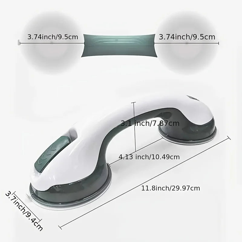 Shower Handle, Safety Assist Grip with Anti-Slip Support for Toilet and Bathroom Use – Vacuum Suction Cup Grab Bar & Accessory Qme