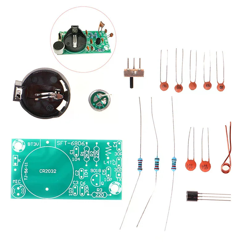 FM Stereo Radio Transmitter DIY Microphone DC 3V Soldering Practice Qme