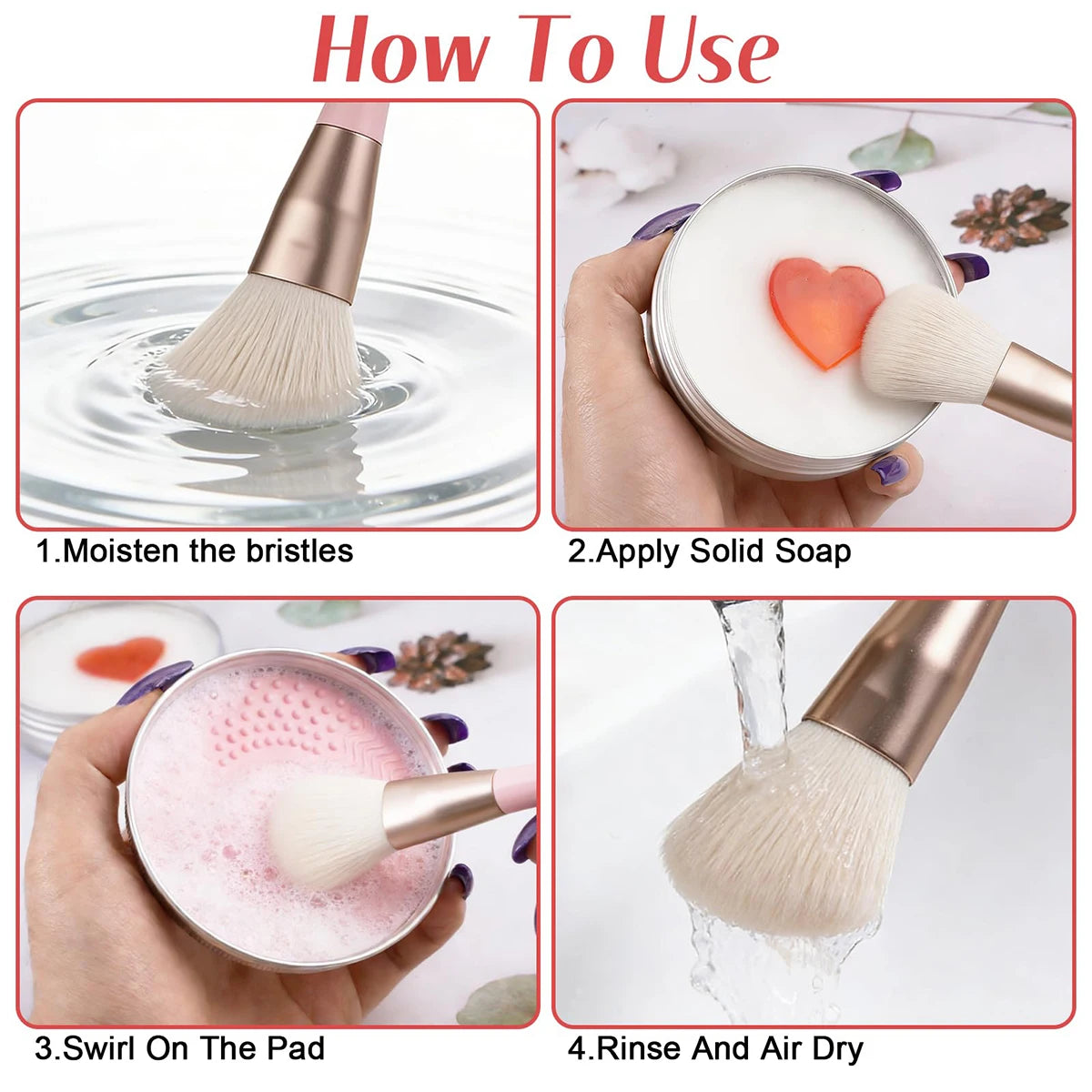 Makeup Brush Cleaner Soap Silicone Mat Deeply Cleans Waterproof Qme