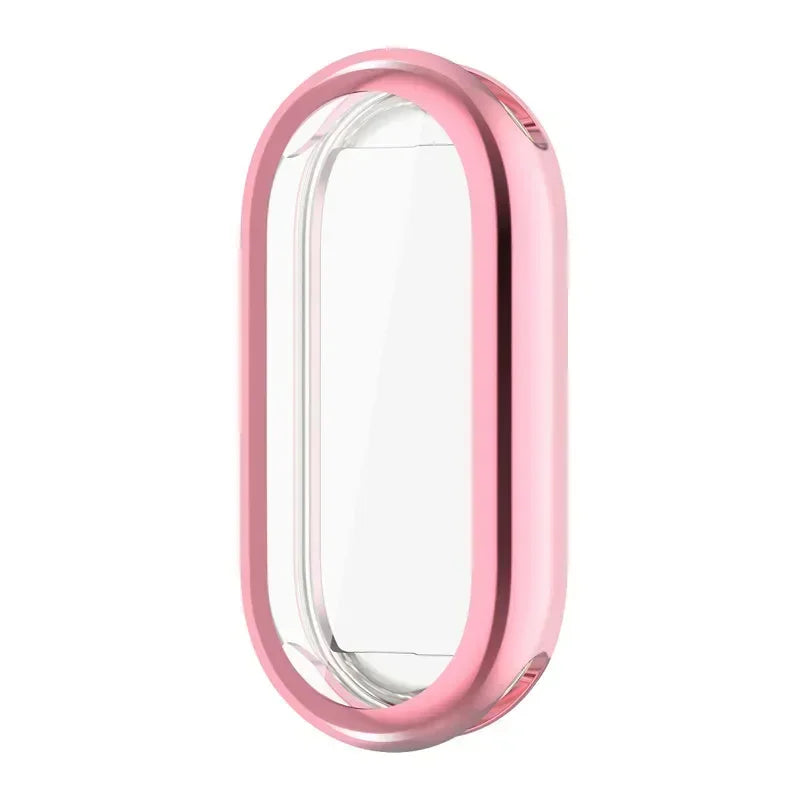 Protective Case Cover For Xiaomi Mi Band 8 Screen Protector Soft TPU with Sensitive Touch Control Miband 8 Accessories Qme Pink Mi Band 8