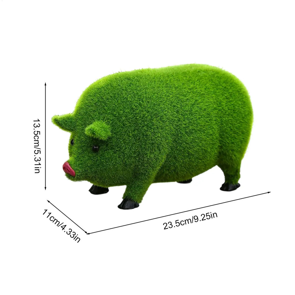 Garden Statue Large Cute Home Decor Flocked Green Garden Statues Animal Decor For Outdoor Yard Patio Porch Lawn Pathway Living Qme