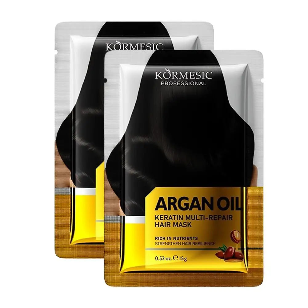 2pcsMagical Keratin Argan Oil Hair Mask 5 Seconds Repair Damaged Frizzy Hair Soft Smooth Shiny Nutrition Deep Moisturize Nourish Qme argan oil CN