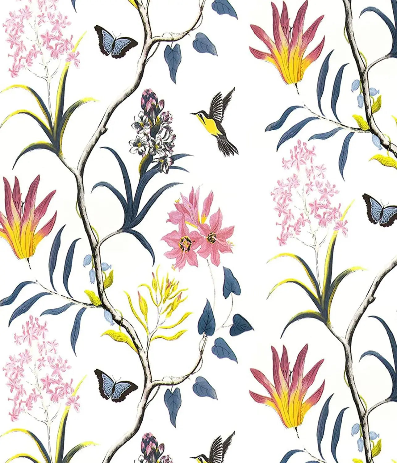 Black White DIY Floral Wallpaper Peel Stick Contact Paper Flowers Qme bai hua niao 500cmx44cm