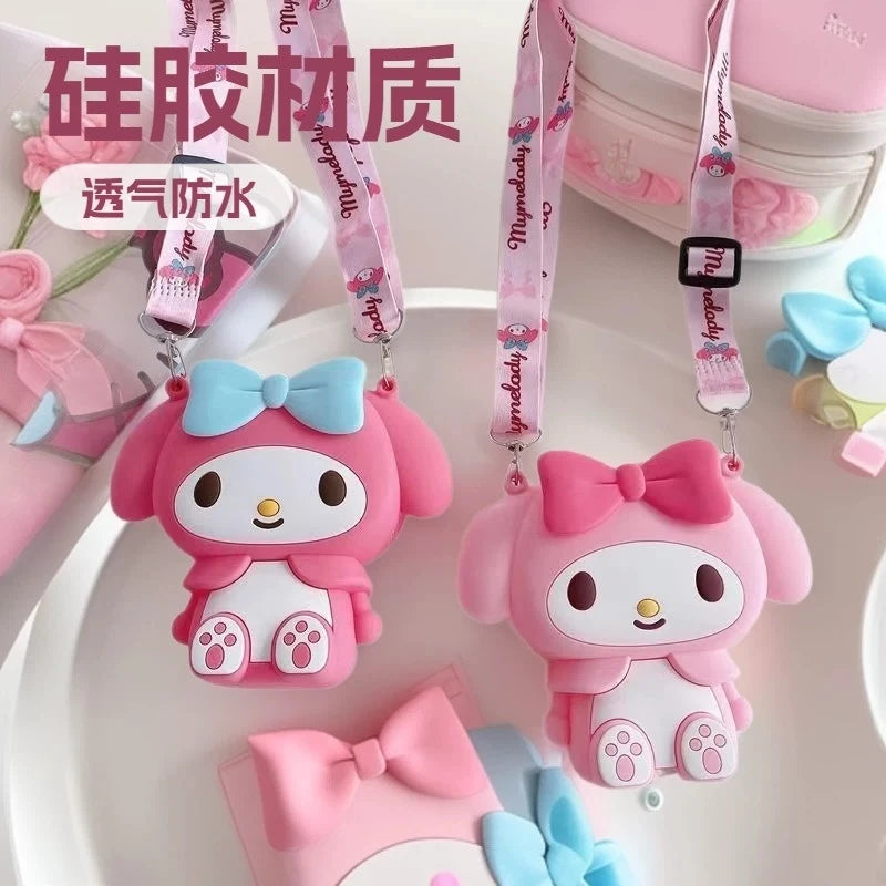 Melody Cartoon Coin Purse Cute, Instagram-Style Fashion Bag for Students Street Style Silicone Crossbody Bag with Toy Design Qme