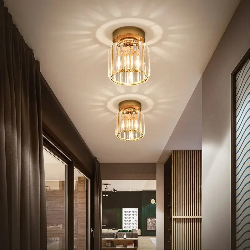 Modern LED Round Ceiling Lamps Luxury Living Room Bedroom Rectangle Ceiling Lights Luster Home Decor Crystal Ceiling Chandelier Qme